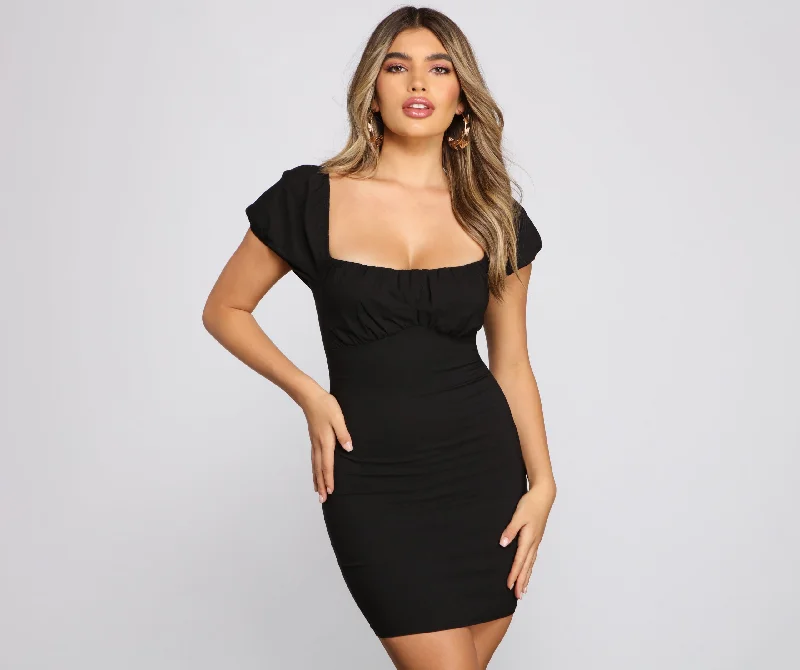 Iconic Glam Puff Sleeve Mini Dress