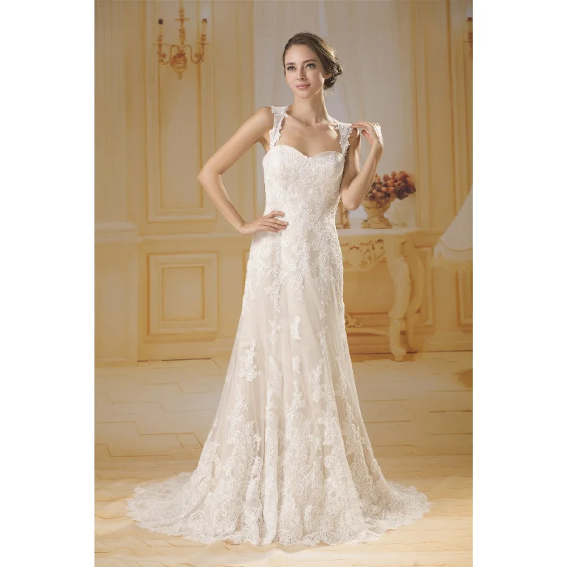 Queen Anne Lace Appliqués A-line Wedding Dress