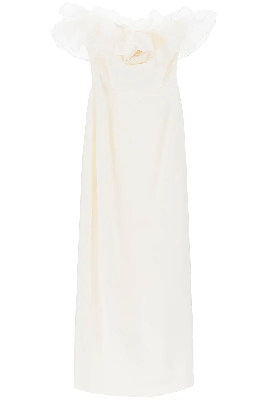 Alessandra rich strapless dress with organza details FABX3761 F2464 WHITE