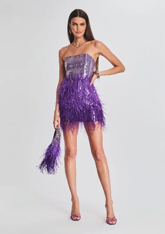 Anastasia Sequin Feather Dress