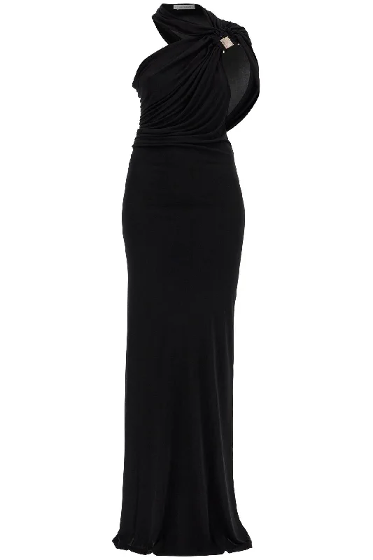 asymmetric american neckline dress with asym 24033056 BLACK