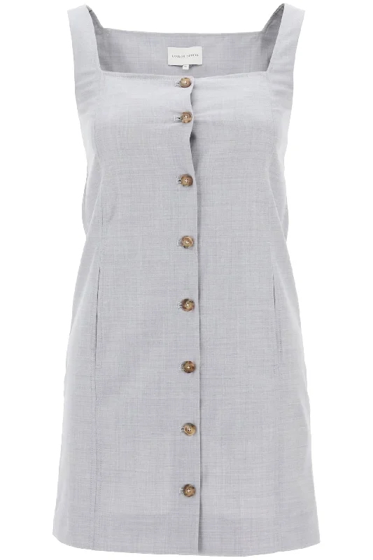 buttoned pinafore dress IDON FEATHER GREY MELANGE