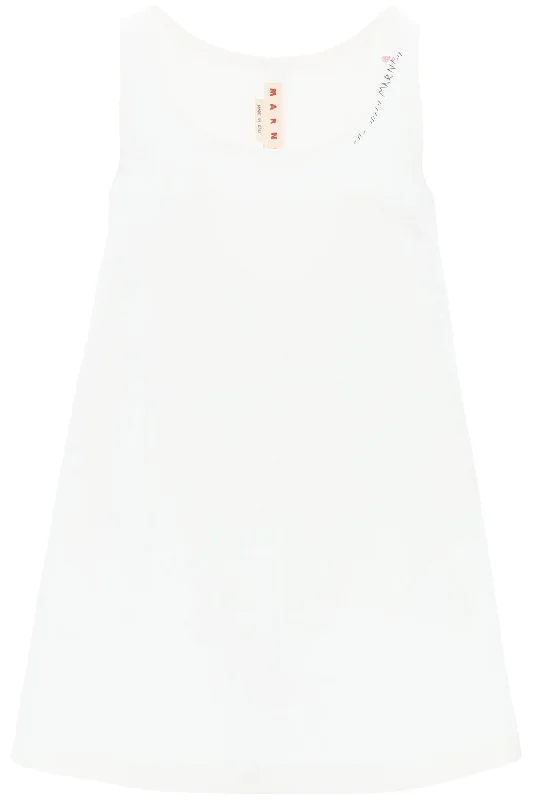 flared dress with hand-embroidered ABMA1268A0TCX28 LILY WHITE