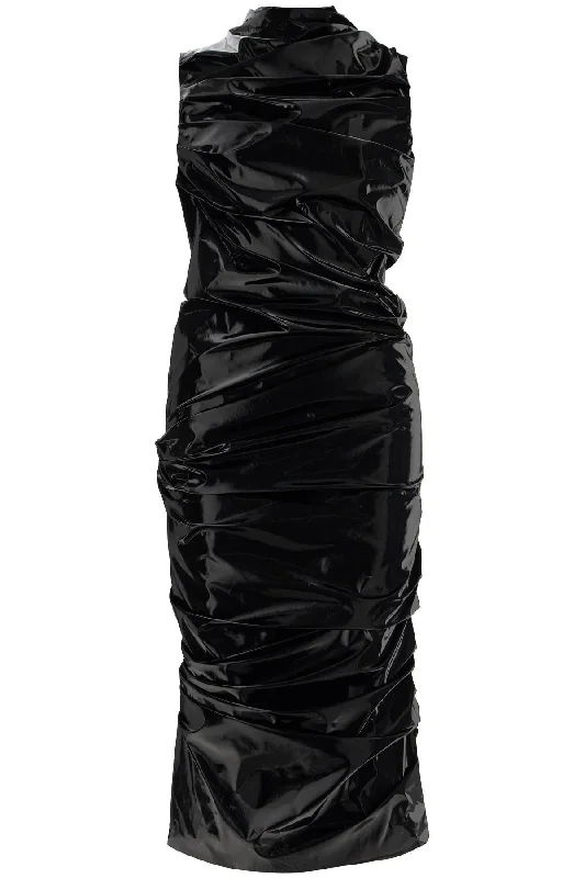 laminated jersey dress 808164 QLADT BLACK