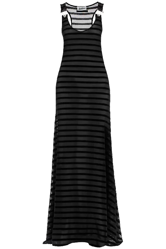 long marinière dress with overall detail RO235 T567 BLACK/BLACK