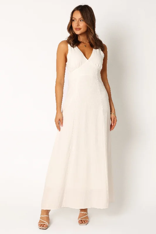 Marley Midi Slip Dress - White