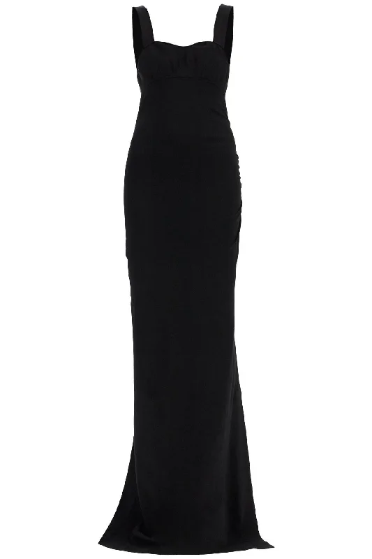 "maxi knit dress with cut out details ACK547 YAX785 BLACK