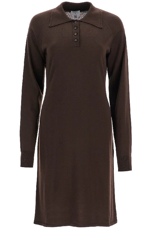 merino wool polo dress in 30792 MOCHA