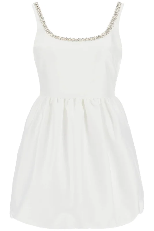 mini balloon dress with crystals PF24 096S W WHITE