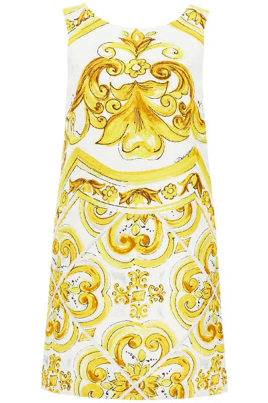 "mini brocade dress with mai F6JHPT FPTAZ MIX MAIOLICA GIALLO