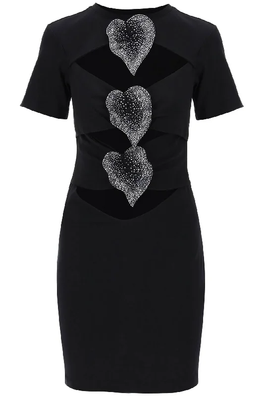 mini cut-out dress with applied anthur 02SSDR364 02295 BLACK