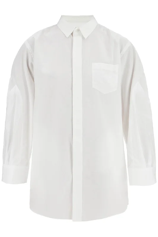 mini poplin blouse in chem 24 07527 OFF WHITE