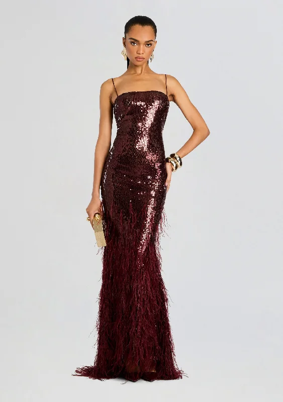 Odessa Sequin Feather Dress