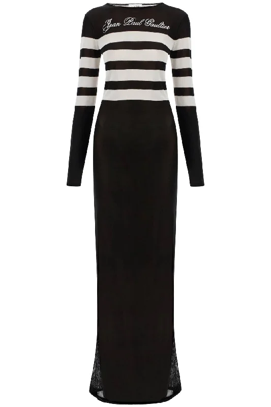 signature striped knit sailor dress RO244B M075 BLACK/WHITE