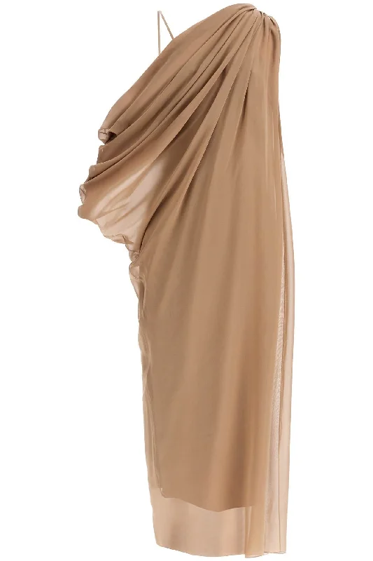 taj chiffon silk dress 5439337 W337 TOFFEE